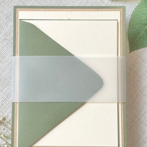 Vellum Belly Bands for Wedding Invitations, Blank Vellum Invitation Wraps, Vellum Jacket, Bellybands, 5 x 7 Invitation Accessories