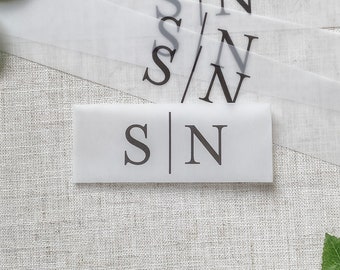 Personalized Vellum Bands for Wedding Invitations, Customized with Initials, DIY Invitation Bands, Vellum Jacket, Invitation Wrap with Names
