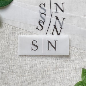 Personalized Vellum Bands for Wedding Invitations, Customized with Initials, DIY Invitation Bands, Vellum Jacket, Invitation Wrap with Names