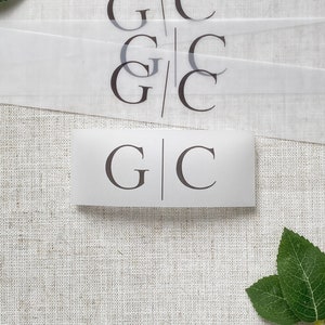 Personalized Vellum Belly Bands for Wedding Invitations, Customized with Initials, Invitation Bands, Vellum Jacket, Invitation Bellybands
