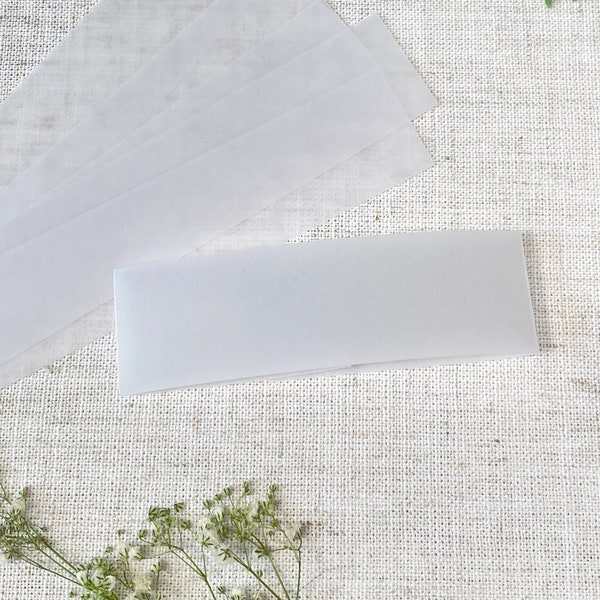 Vellum Belly Bands for Wedding Invitations, Blank Vellum Invitation Wraps, Vellum Jacket, Bellybands, 5 x 7 Invitation Accessories