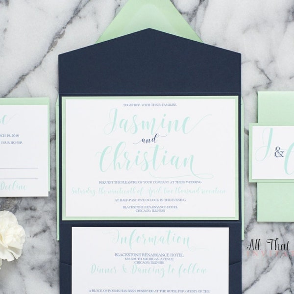 Navy Mint Wedding - Etsy