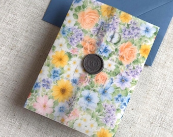 Wildflower Pattern Vellum Jackets, Watercolor Garden Wedding Invitation Vellum Wrap, Accessories for DIY Invites