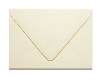 Cream RSVP Envelopes, 4 Bar Envelope with Euro Flap (Pointed Flap), Off White RSVP Envelopes, Matte Cream Invitation