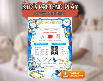 Pretend Play Notizblock für Kinder | Rolle spielen druckbare digitale Download, Arztbrief