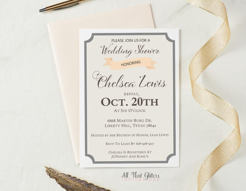 Rustic Bridal Shower Invitations Wedding Shower Invites Etsy