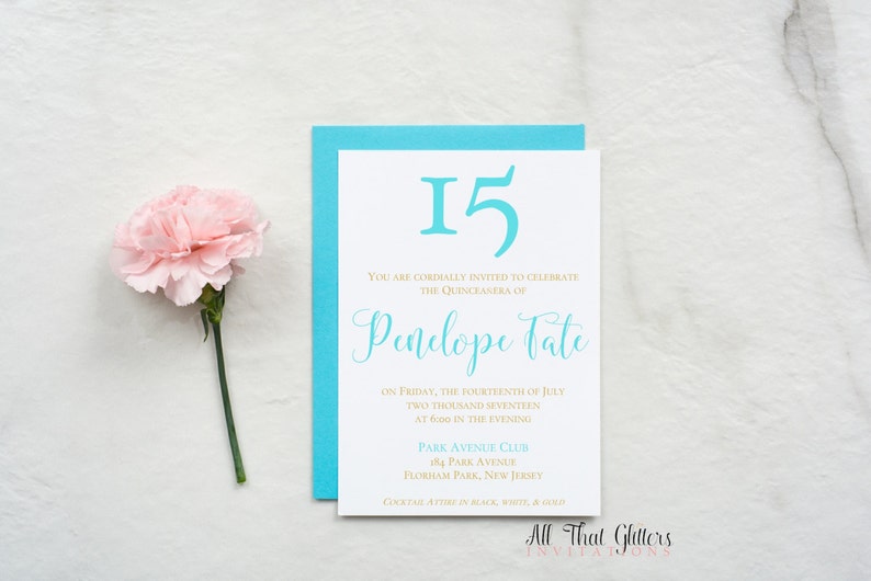 Elegant Quinceanera Invitations Sweet Fifteen Invite Etsy
