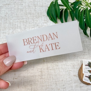 Personalized Vellum Belly Band Wrap for Wedding Invitations, Customized with Names, Invitation Bands, Vellum Jacket, Invitation Bellybands