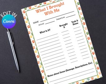 Tiersitter Bestandsbogen-Download für Hundetagesstätte, druckbare Doggy Walker-Vorlage für Zwingerbesitzer | Auf Canva bearbeiten