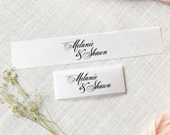 Personalized Vellum Belly Bands for Wedding Invitations, Invitation Accessories Customized with Names, Invitation Bellybands