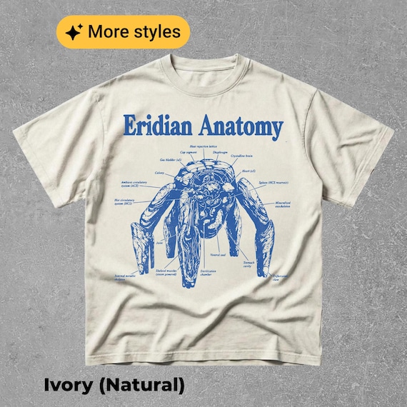 Project Hail Mary Shirt, Rocky Alien Anatomy Graphic, Sci-Fi Book Lover Gift, Comfort Colors Vintage T-Shirt, Andy Weir Inspired