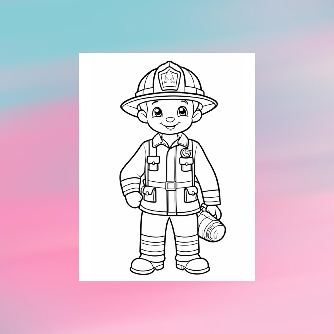 Fireman Coloring Book Printable Pages Kids Activity Sheets ...