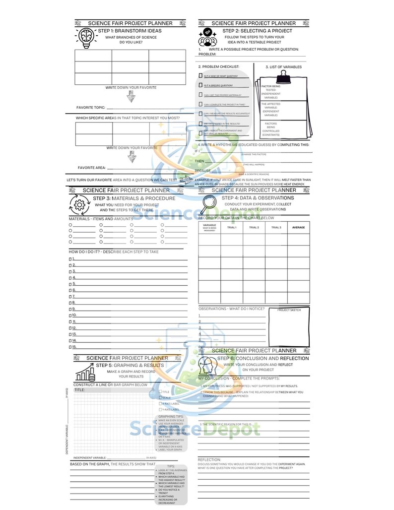 Ultimate Science Fair Bundle | Project Planner, Parent Guide & Board ...