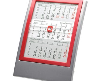 Calendario de escritorio 2026 / Vista compacta de 3 meses / Indicador de día deslizante