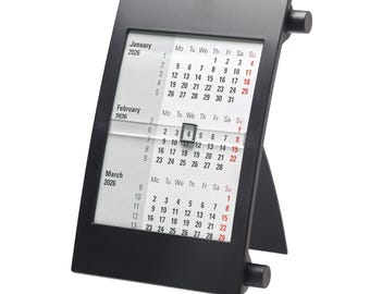 Calendario de escritorio 2026 con vista de 3 meses y calendario deslizable
