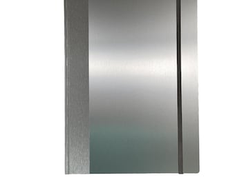 Cuaderno de tapa dura de aluminio A4 con diseño de puntos y ranura para bolígrafo