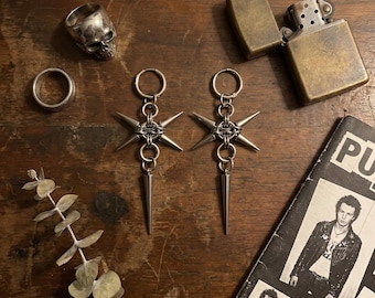 Chainmail Creolen Spike Oorbellen RVS Waterdicht Punk Gothic Hangende Oorbellen Zilver Grunge Drop Statement Dames Heren Unisex