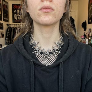 Gothic choker spikes roestvrij staal ketting punk industrial chain ringen kort halsketting unisex dark