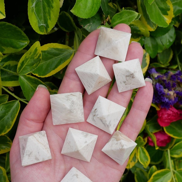 Scolecite Pyramids - Crystal Pyramids - High Vibrational Stones - Crown Chakra Stones - Stones for Healing - Stones for Desk Work Home