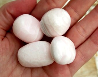 Mangano Calcite Tumbled Healing Stones - Polished Mangano Calcite - Healing Crystals Stones - Polished Stones - Reiki Stones Crystals - Pink