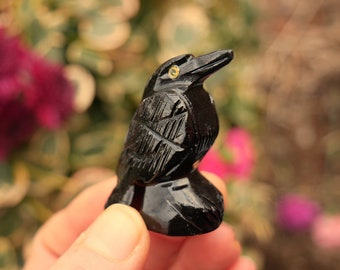 Black Calcite Raven - Animal Spirits Guides - Raven Birds Animal Totems - Birds - Spirit Animals