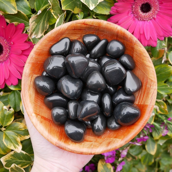 Black JASPER Polished Stones - Tumbled Jaspere - Grounding Stones - Protective Stones - Real Crystals - Root Chakra Stones - REIKI MASTER