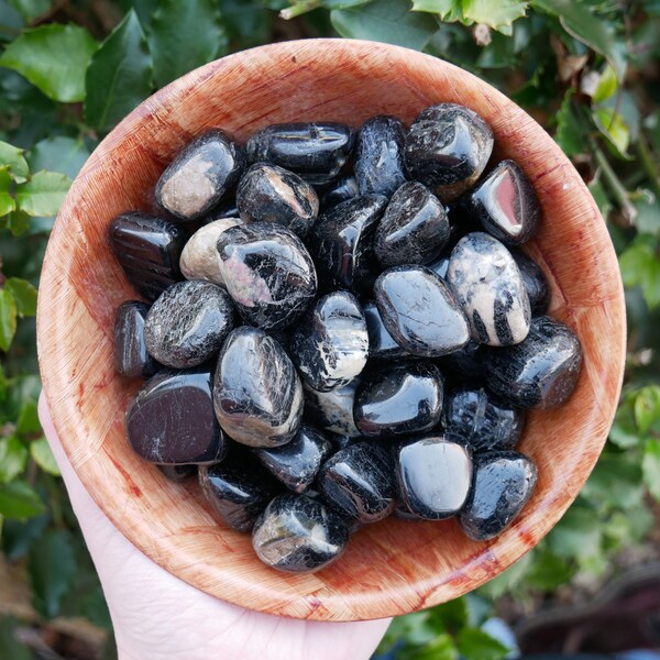 African BLACK Tourmaline Tumbled Stones - Grounding Stones - Healing Stones - Root Chakra Stones - REIKI MASTER