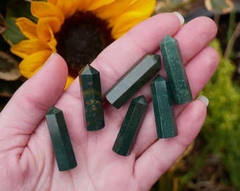 Bloodstone POINTS - Crystal Towers - Small Crystal Points - Crystals for Grid - Crystals for Decor - Crystals for Jewelry - Strength Stones