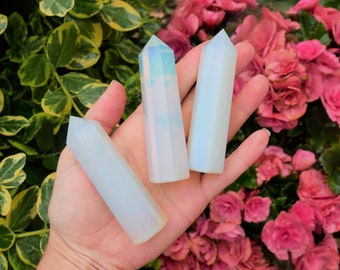 Opalite Towers Points - Opalite Stones - High Vibrational Stones - Spiritual Stones - Man Made Stones - Crystal Points Towers