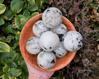 Rainbow Moonstone Spheres - Crystal Spheres - Crystal Orbs Balls - Stones for Balance - Healing Stones - Stones for Spirituality - Calm