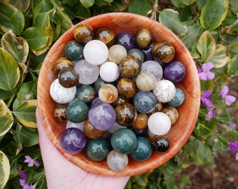 MIX Crystal Spheres 1 LB - Mixed Stones - Small Sphere Orb Balls - Bulk Stone Sphere Mix - Wholesale Crystals - Crystal Scoops