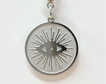 Evil Eye Charm Pendant Silver