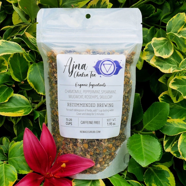 AJNA Chakra Organic Loose Tea - Third Eye Tea - Vegan - REIKI MASTER - Caffeine Free - Hand Blended Stocking Stuffers