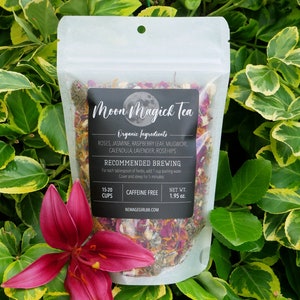 Moon MAGICK Organic Herbal Loose Tea - Vegan - Caffeine Free - Hand Blended Stocking Stuffers