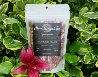 Moon MAGICK Organic Herbal Loose Tea - Vegan - Caffeine Free - Hand Blended