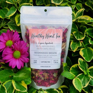 Healthy HEART Organic Herbal Tea - Vegan - Caffeine Free - Hand Blended Stocking Stuffers