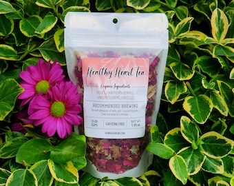 Healthy HEART Organic Herbal Tea - Vegan - Caffeine Free - Hand Blended Stocking Stuffers