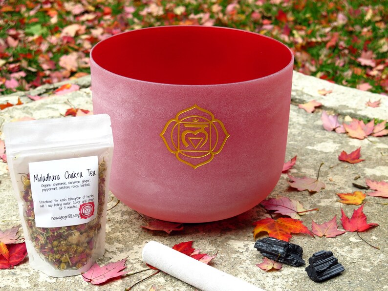 Root Chakra Crystal Singing Bowl Healing Bowls Etsy