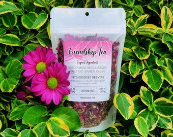 FRIENDSHIP Tea Organic Herbal Loose Tea - Vegan - Caffeine Free - Hand Blended Stocking Stuffers