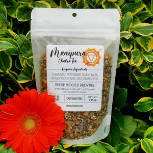 Manipura CHAKRA Organic Loose Leaf tea - Solar Plexus Tea - Vegan - Caffeine Free - Hand Blended Stocking Stuffers