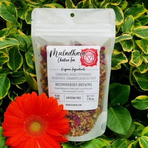 Muladhara CHAKRA Organic Loose Tea - Root Chakra Tea - Vegan - Caffeine Free - Hand Blended Stocking Stuffers