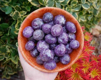 Lepidolite Tumbled Stones - Polished Spiritual Stones - Stones for Third Eye Chakra - Ajna Chakra Stones - Purple Lepidolite