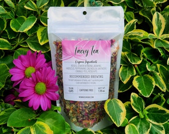 FAIRY TEA Herbal Organic Loose Tea - Vegan - Caffeine Free - Hand Blended Stocking Stuffers