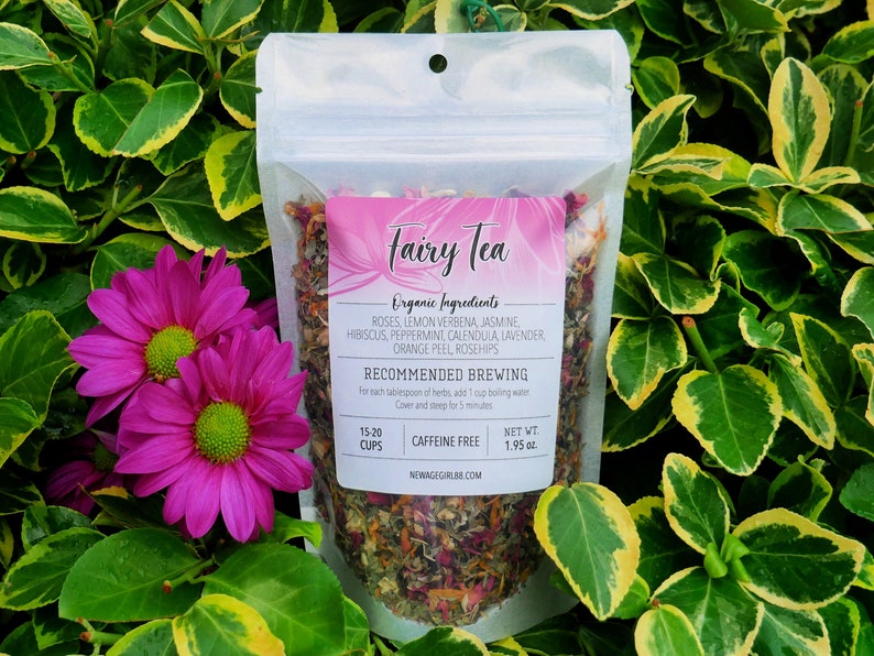 FAIRY TEA Herbal Organic Loose Tea Vegan Caffeine Free Hand Blended Stocking Stuffers image 1