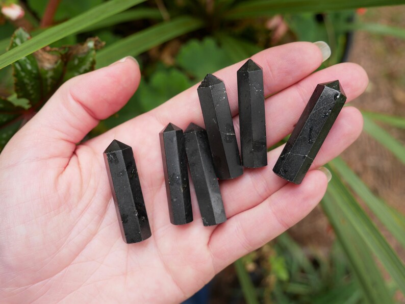 Black Tourmaline Points  Crystal Points image 1