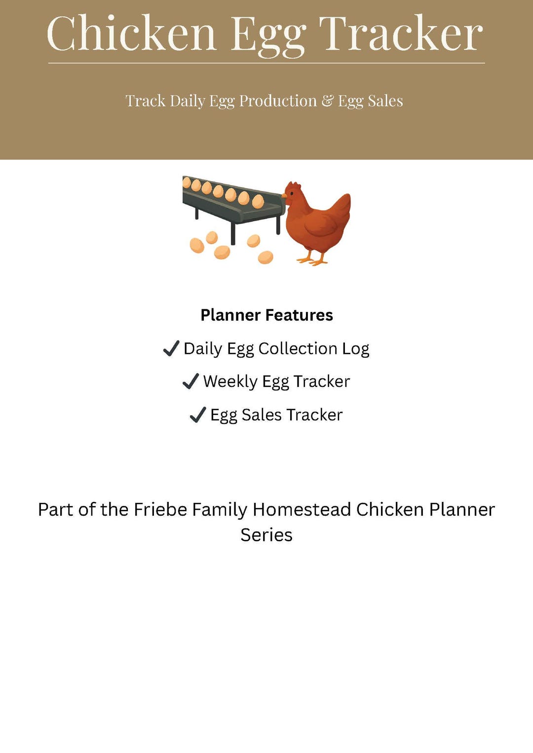 Chicken Egg Tracker Printable | Daily Log, Sales, Flock Productivity ...