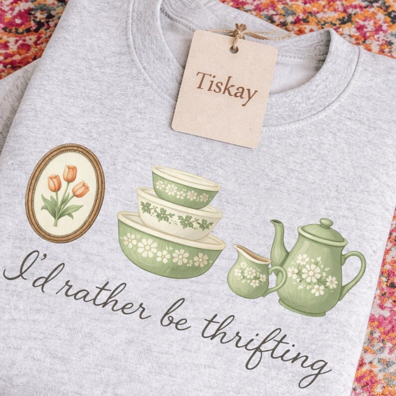Vintage png, Thrifting png, Spring png, Trending png, Popular png, I’d rather be thrifting png, Graphic tee png image 2