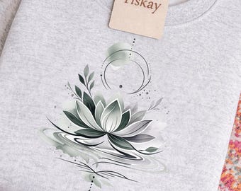 Lotus flower png, Watercolor lotus png, Zen spiritual png, Sage green png, Mindfulness png, Trending png, Popular png