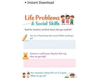 Social Skills Worksheet for Kids | SEL Problem Solving Activity (A4 PDF ...