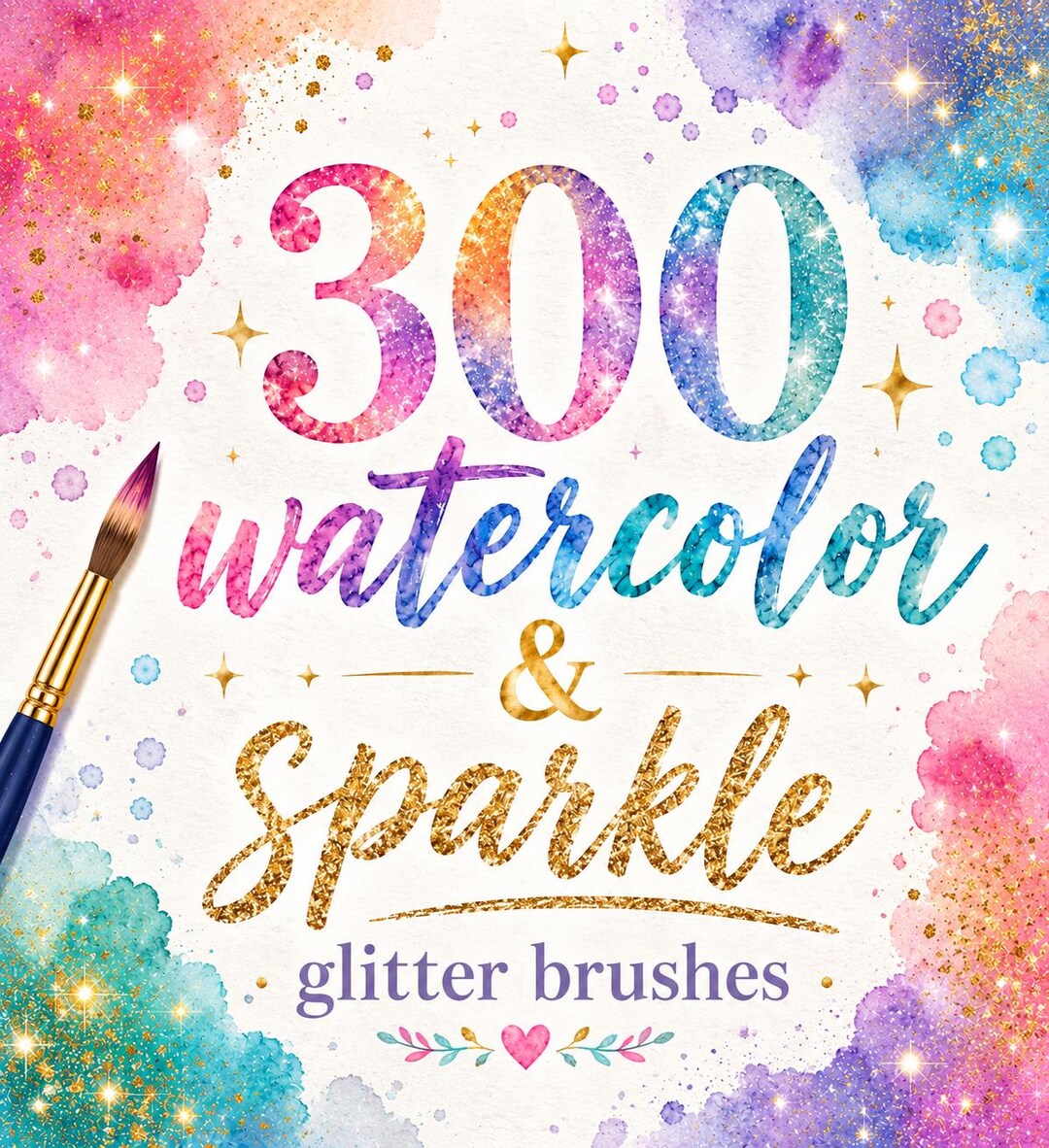 Procreate Watercolor Brush Set for iPad | Glitter Sparkle Metallic ...